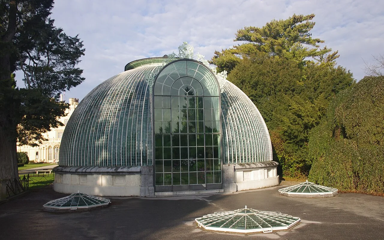 The glazed dome of the Lednice palm house seen from outside